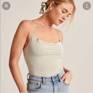 Abercrombie Cowl Neck White Bodysuit